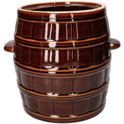 Butoi din ceramică pentru murături cu mânere maro 8 l