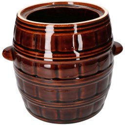 Butoi din ceramică pentru murături cu mânere maro 5 l