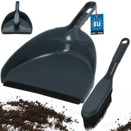 Coș de gunoi plastic cu peri de cauciuc gri 33 cm