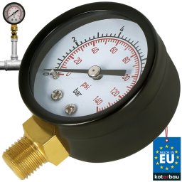 Manometru de apă de gaz cu glicerină 10 bar filet 1/4”