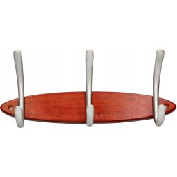 3-hook rack de perete pentru haine chei de lemn