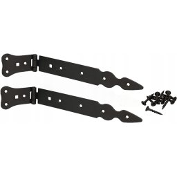 Balama de chioșc îngustă pentru obloane și uși negru 250 mm set de 2 buc.