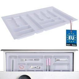 Organizator de tacâmuri inserție pentru sertar de bucătărie alb 49x73 cm