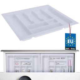 Organizator de tacâmuri inserție pentru sertar de bucătărie alb 49x53 cm