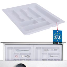 Organizator de tacâmuri inserție pentru sertar de bucătărie alb 49x38 cm