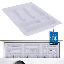 Organizator de tacâmuri inserție pentru sertar de bucătărie alb 49x33 cm