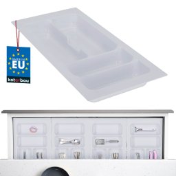 Organizator de tacâmuri inserție pentru sertar de bucătărie alb 49x23 cm