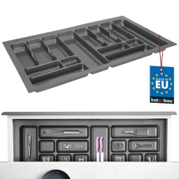 Organizator de tacâmuri inserție pentru sertar de bucătărie gri 49x83 cm