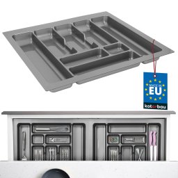 Organizator de tacâmuri inserție pentru sertar de bucătărie gri 49x53 cm