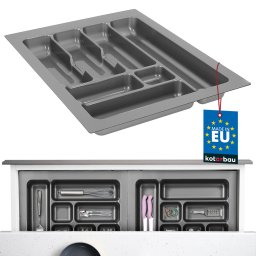 Organizator de tacâmuri inserție pentru sertar de bucătărie gri 49x38 cm