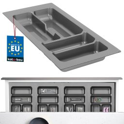 Organizator de tacâmuri inserție pentru sertar de bucătărie gri 49x23 cm