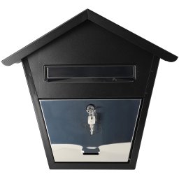 Cutie poștală neagră pentru ziare 205x375 cutie poștală din oțel