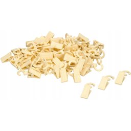 Cârlige plastic pentru tijă perdea lemn set de 100 buc.