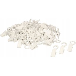 Cârlige plastic pentru tijă perdea lemn set de 100 buc.