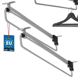 Umeraș extensibil pentru cămăși de garderobă argintiu 400 mm set de 2 buc.