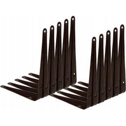 Colțar pentru raft, suport 17,5x15 cm, 10 buc. - Culoare maro