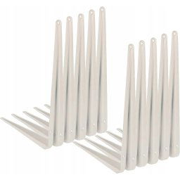 Colțar pentru raft, suport 35x30 cm, 10 buc. - Culoare albă