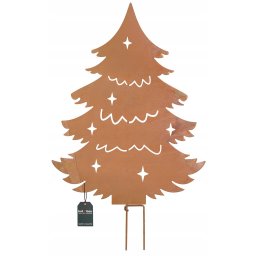 Statuetă brad figură ornament metal grădină rugină - Culoare maro