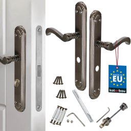 Mâner de ușă lung escutcheon decorat patina retro wc blocare 72 mm