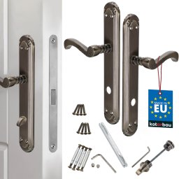 Mâner de ușă lung escutcheon decorat patina retro wc blocare 90 mm