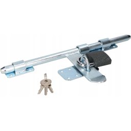 Zăvor 340mm ușă garaj cu lacăt - Culoare argintiu