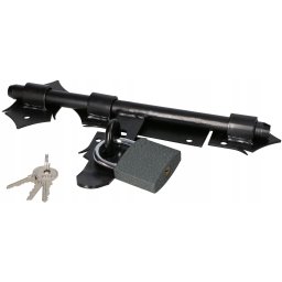 Zăvor 270mm ușă garaj cu lacăt - Culoare negru