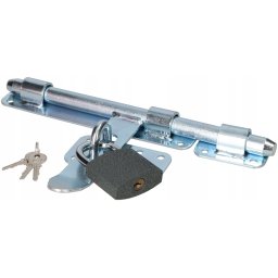 Zăvor 270mm ușă garaj cu lacăt - Culoare argintiu