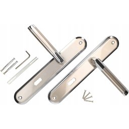 Mâner de ușă 72 mm, știft lung, pe cheie, set - Culoare nichel-crom