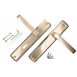 Mânere de ușă 72mm ștampilă lungă pe cheie - Culoare patină