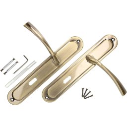 Mânere de ușă 72 mm cu știft lung pentru cheie set - Culoare patină