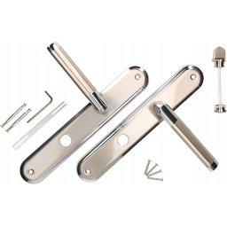 Mâner de ușă nichel-cromat 72mm lung scutcheon wc