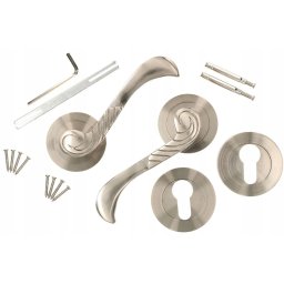 Mâner de ușă pentru inserție bară rotundă satinată 110 mm