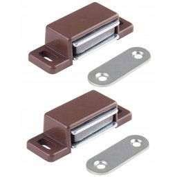 Zăvor de mobilier cu magnet pentru dulapuri - 2 buc. - Culoare maro
