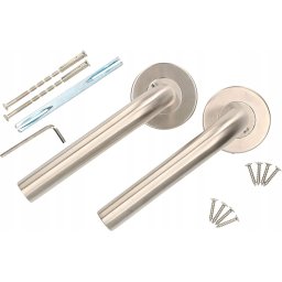 Set de mânere universale pentru uși cu inserție de 130 mm, culoare inox