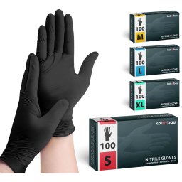 Mănuși nitril negre s set de 100 buc.
