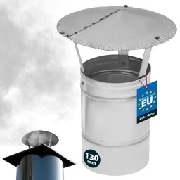 Pălărie coș fum galvanizată argintiu 130 mm