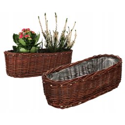 Set de 2 ghivece de răchită coș de flori coș de flori - 40cm
