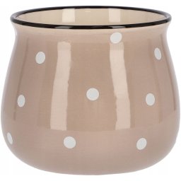 Ghiveci de flori din ceramică ghiveci de protecție bej - 125 mm
