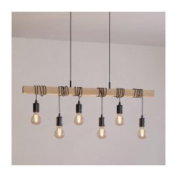 Eglo 43513 - Lustră suspendată pe cablu TOWNSHEND 6xE27/60W/230V
