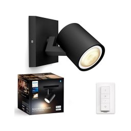 Spot LED dimabil Philips Hue RUNNER 1xGU10/4,2W/230V negru + telecomandă