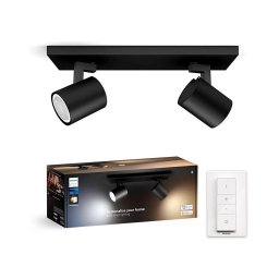 Spot LED dimabil Philips Hue RUNNER 2xGU10/4,2W/230V negru + telecomandă