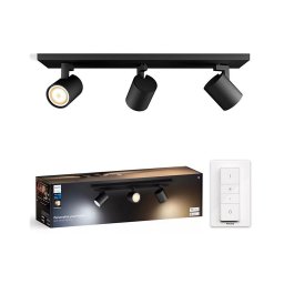 Spot LED dimabil Philips Hue RUNNER 3xGU10/4,2W/230V negru + telecomandă