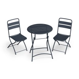 Blumfeldt Set de grădină RetroChic, 1 masă + 2 scaune, 60 cm, pliabil, acoperit, rezistent la intemperii (GDM25-RetroChic Set)