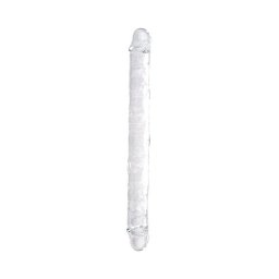 Loving Joy Dildo Dublu cu Doua Capete 45 cm Transparent Utilizeaza-l Singura sau cu O Partenera
