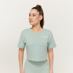 GymBeam Tricou pentru femei Cropped Limitless Eucalypt S