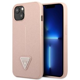 Husa Guess GUHCP13SPSATLP iPhone 13 mini 5.4" pink/pink hardcase SaffianoTriangle Logo