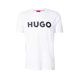 HUGO Tricou 'Dulivio' negru / alb