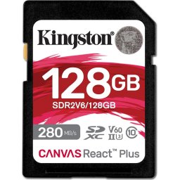 Card memorie SDXC 128GB Canvas React Plus SDXC UHS-II 280R/100W U3 V60