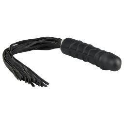 Easytoys Flogger - bici și dildo din silicon 2 în 1 (negru)