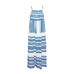 VERO MODA Dress Vmdicthe S/L Maxi Dress Wvn 10292194 11-0602 TCX snow white blue